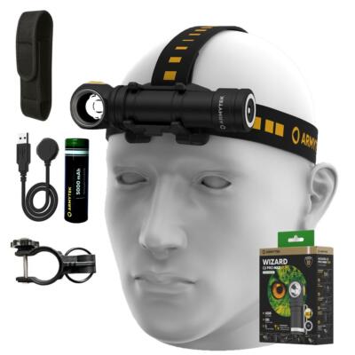 Armytek Wizard C2 Pro Max LR Headlamp -4150 Lumens Cool White w/ Holster, Bike m