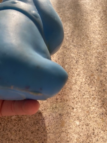 Vintage Squeaky Toy Blue Dog - Made In Taiwan - Picture 6 of 7