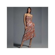 Anthropologie Verb by Pallavi Singhee Ruched Maxi Dress Orange size Small
