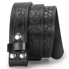 UTOWO Men Women Retro Belt Strap 47"Belt for 36"-40" waist, Black Strape