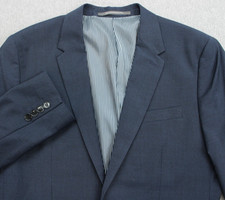 H M Blazer Mens 38R Navy Blue Skinny Fit Stretch 2 buttons Single Breast