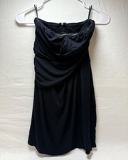 Express Black Ruched Cowl Neck Spaghetti Strap Mini Cocktail Dress Size 4