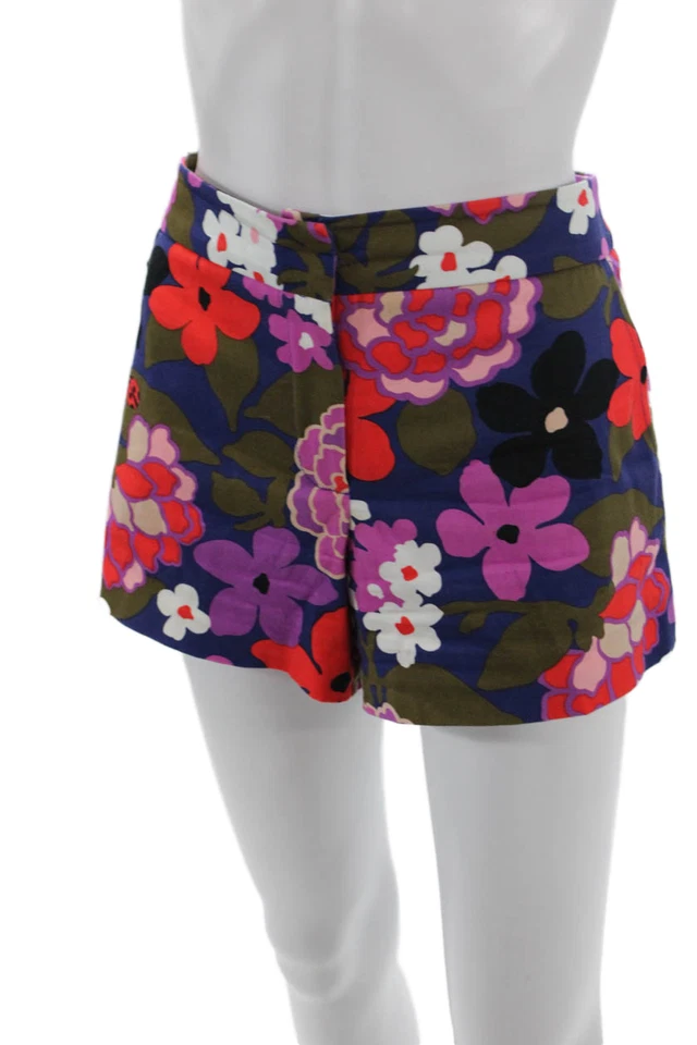 Pantalones Cortos Trina Turk Mujer Estampado Floral Tiro Medio Multicolor Algodón Talla Mediana Foto 2 de 4