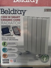 Beldray Electric Radiator Smart Portable Ceramic Wall Mountable 1000W plug-in