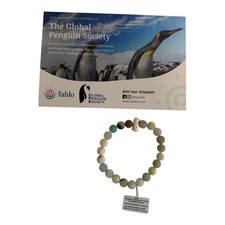 Fahlo Sky Stone Beaded Bracelet Animal Tracker Penguin Includes Card Scan Code