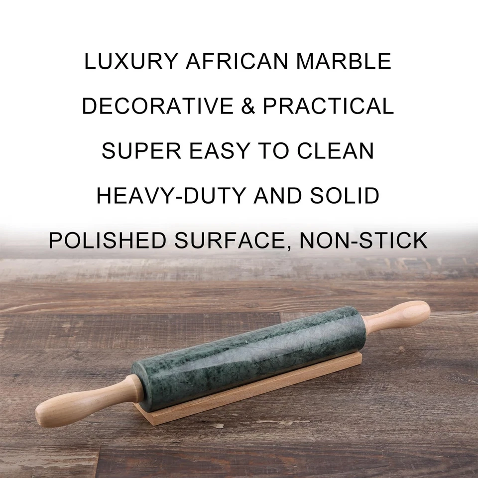 Marble Rolling Pin, Non-Stick Stone Dough Roller, Rolling Pin for Baking,Past... - Image 2 of 4