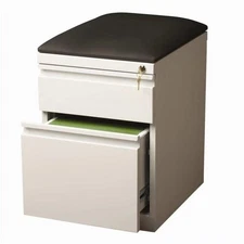 Scranton & Co 2-Drawer Metal Mobile Pedestal Filing Cabinet in White/Black
