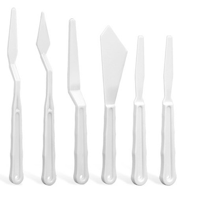 6Pcs Plastic Spatula Palette Knives, Palette Knife Set Thin and Flexible Art ...