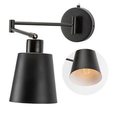 Modern Wall Sconce Light Black Wall Lamp Indoor with Adjustable Swing Arm