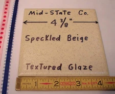 1 pc. Speckled Beige: Ceramic Tile 4-3/8" by Mid-State: Matte Lightly Textured