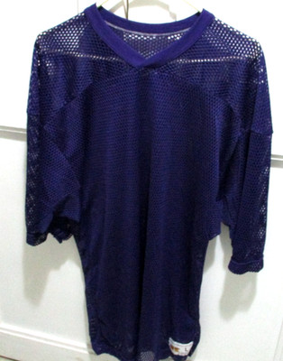 Vtg Russell Athletic Dark Purple Mesh Solid Practice Football Jersey Size Large