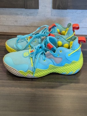 Adidas Harden Vol 6 basketball shoes men sz 9.5 pulse aqua/ solar yellow