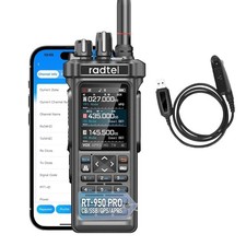 Radtel RT-950 PRO Ham Radio TX GPS/APRS, 10W Walkie With Programming Cable