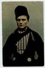 Dutch man portrait 1907 Netherlands traditional costume vintage postcard