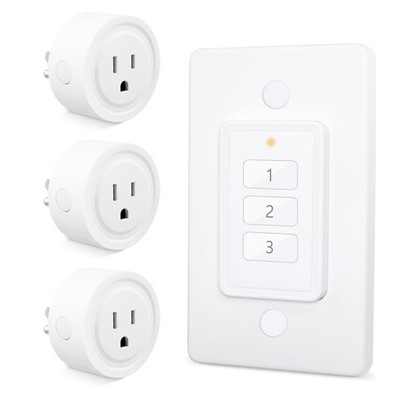 Wireless Remote Control Outlet 3 Pack 656ft Wall Switch LoraTap