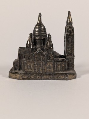 Vintage Le Sacre Coeur Miniature | Bronze Metal Paris Basilica Souvenir Statue
