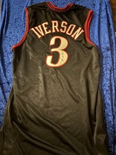 Allen Iverson Game Worn Signed Black Jersey  76ers 2004-05, Leland's Auction