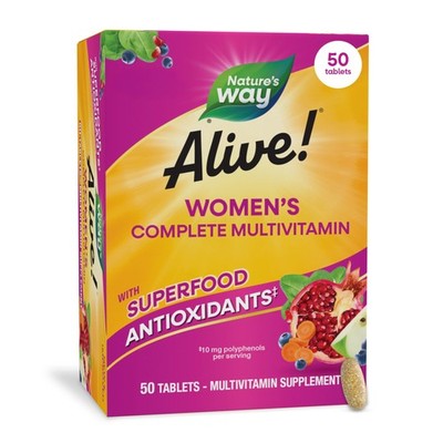 Nature's Way Alive! Complete Multivitamin for 50 Count (Pack of 1), Natural