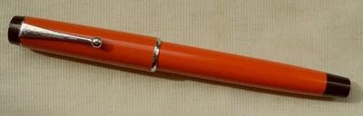 PARKER BIG RED BALL PEN " LADY " in ORANGE/CHROME CLIP , U.S.A. MADE ca. 1973 ! - Bild 1 von 4