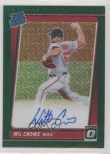 2021 Panini Donruss Optic Green Mojo Prizm 93/99 Wil Crowe #RRS-WC Auto 0lt3