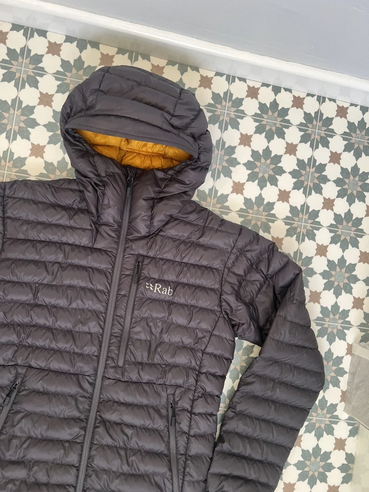 Rab Men’s Microlight Alpine Down Jacket Puffer Hooded Coat - Medium - Grey - Image 4 of 4