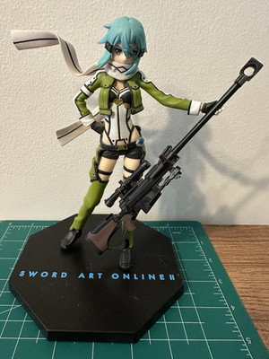 Sword Art Online II SAO 2 Sinon Figure Standing Rifle Base No Box Used SEGA
