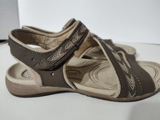 Dr Scholls Daydream Ladies Sz 7 Brown Strappy Walking Sandal Gel Cushion Insole