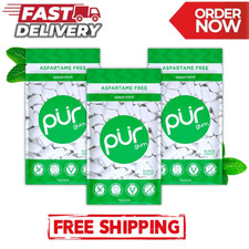 PUR Gum  Aspartame Free Chewing Gum  100 Xylitol, 55 Pieces Pack of 3 