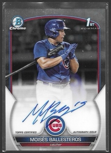 Moises Ballesteros 2023 1st Bowman Chrome Prospect Autograph Auto Chicago Cubs