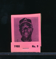 1980 Liberty Matchbook #9 Hank Aaron complete unstruck pink EXMT BXCP59
