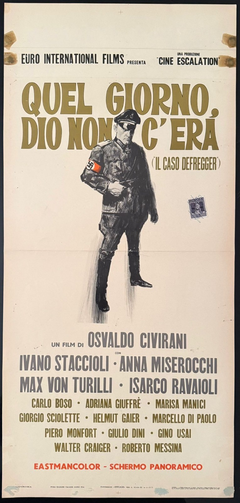 Locandina originale film Quel giorno Dio non c'era (1970) - Regia di Osvaldo Civirani