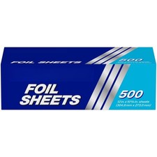 Foodservice Aluminum Foil Sheets, Pre-Cut Foil Sheets, 500 Foil Sheets