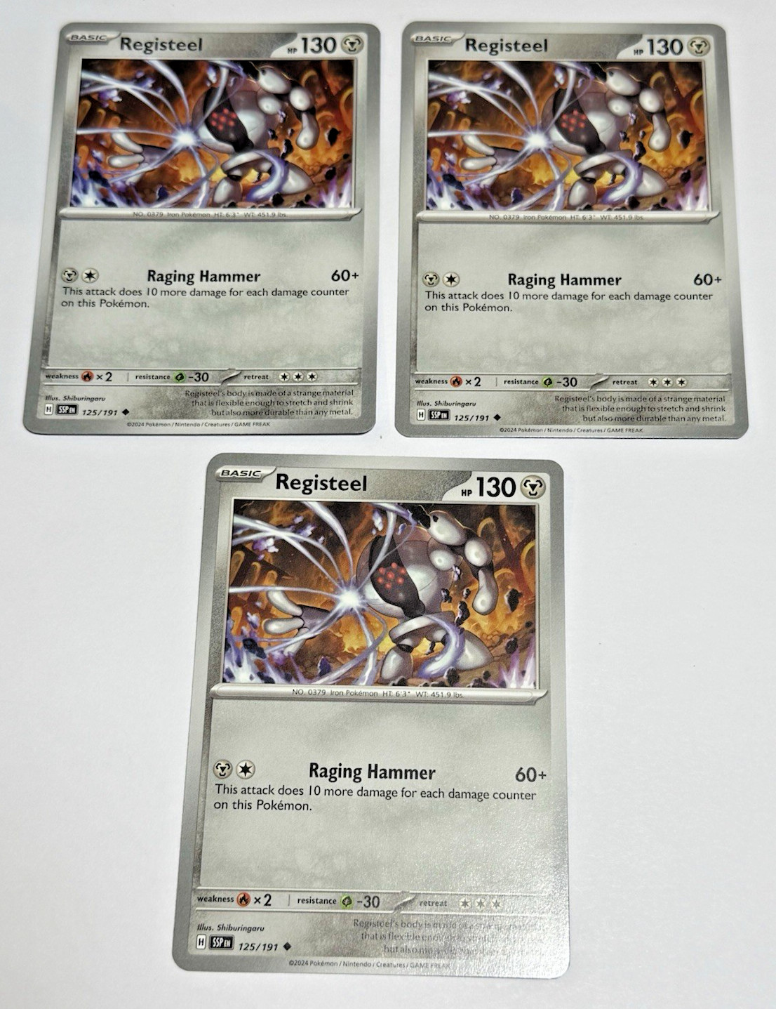 Pokemon Registeel 125/191 - 3 Base - Surging Sparks - NM