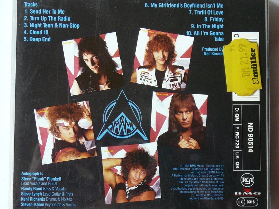 AUTOGRAPH``Sign in Please´´ Org. CD von 1990 Melodic Metal -Turn up the Radio- - Bild 4 von 4