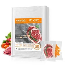 Wevac Vacuum Sealer Bags – 50 Count 8″×12″, Heavy-Duty BPA-Free Food Storage ...