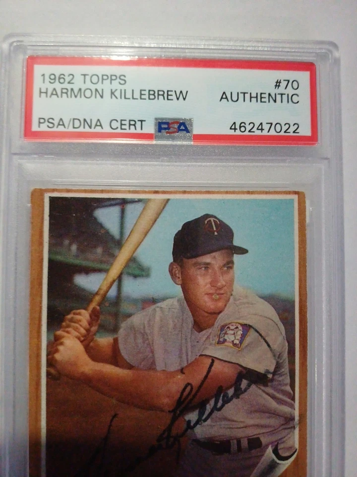 Rare 1962 HARMON KILLEBREW Signed Topps Card-HOF-MINNESOTA TWINS-PSA - Image 3 of 4