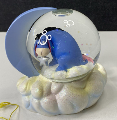 Disney Store exklusive Eeyore Schneekugel Mond, Stern & Wolke Szene 4'' groß