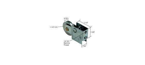 CRL 1-1/2" Steel Sliding Glass Door Roller with 3/4" W Housing for Keller - Picture 2 of 5