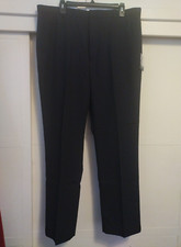 Perry Ellis Travel Lux Mens Dress Pants Flat Front Sz 36x32 Cuff Hem Black New