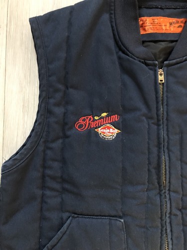 VINTAGE GRAIN BELT BEER Vest Blue Red Kap Polyester Cotton Nylon Size Medium - Picture 2 of 4