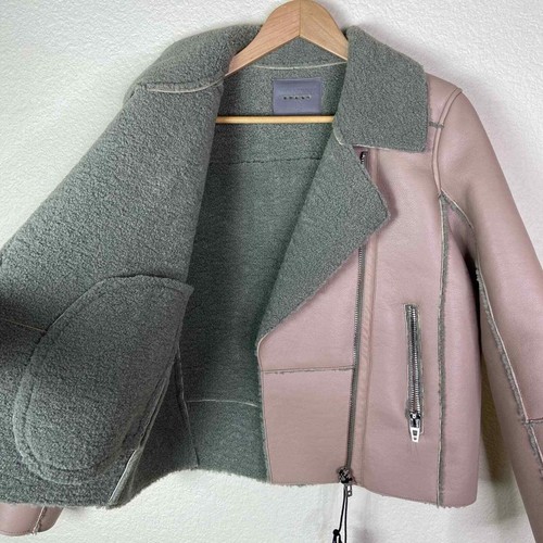 New Blank NYC Blush Tan Faux Leather Moto Jacket - Picture 4 of 10