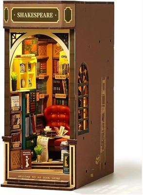 Premium Miniature House Book Nook Kit - Sustainable Decorative Bookshelf Insert