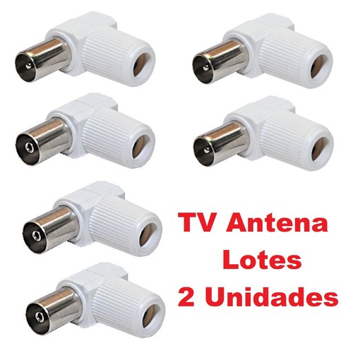 Conector Macho Hembra TV Ø 9,5 mm Acodado Blanco Conexiones De Antena eBay