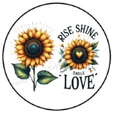 RISE SHINE SMILE LOVE SUNFLOWER ENVELOPE SEALS LABELS STICKERS PARTY FAVORS