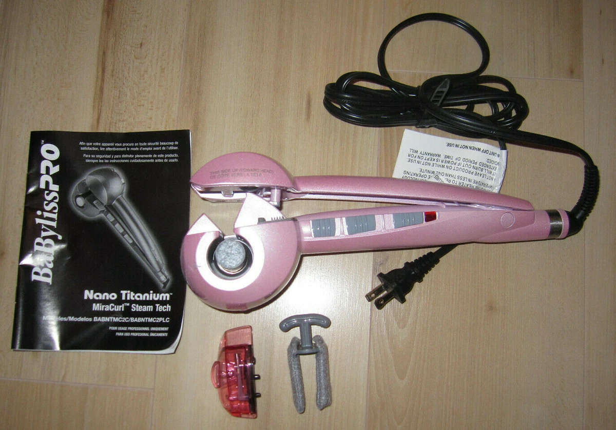 Pink BaByliss PRO Nano Titanium MiraCurl Professional Curl Machine Curling Iron