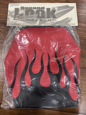 seat skin 03 - 05 crf150 crf230 black red flames