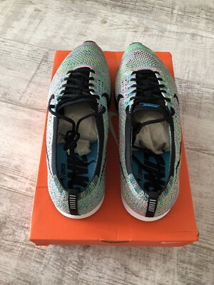 Nike Flyknit Racer Multi-Color Rainbow Runner 526628 Mens US 13