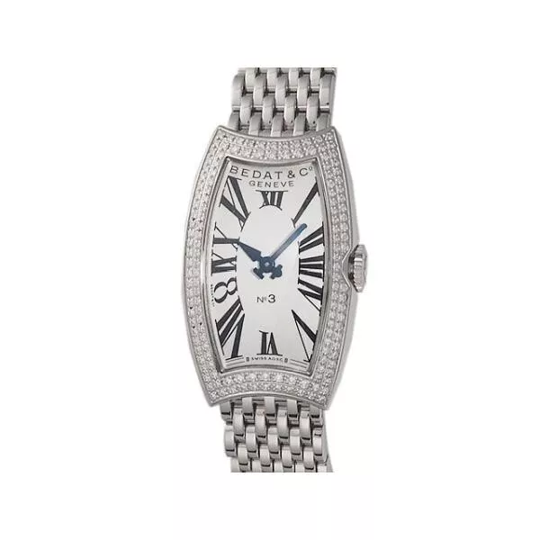 Bedat Company No.3 Diamond Bezel 384 Quartz Stainless Silver Dial Ladies Watch