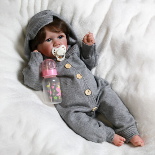 22 inch Reborn Newborn Doll Vinyl Silicone Lifelike Toddler Girl Baby Xmas Gift
