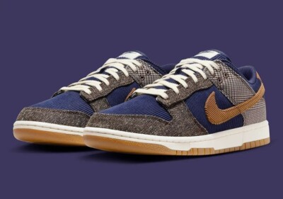 NEW Nike Dunk Low PRM Size 6/WMNS 7.5 Midnight Navy/Ale Brown FQ8746-410